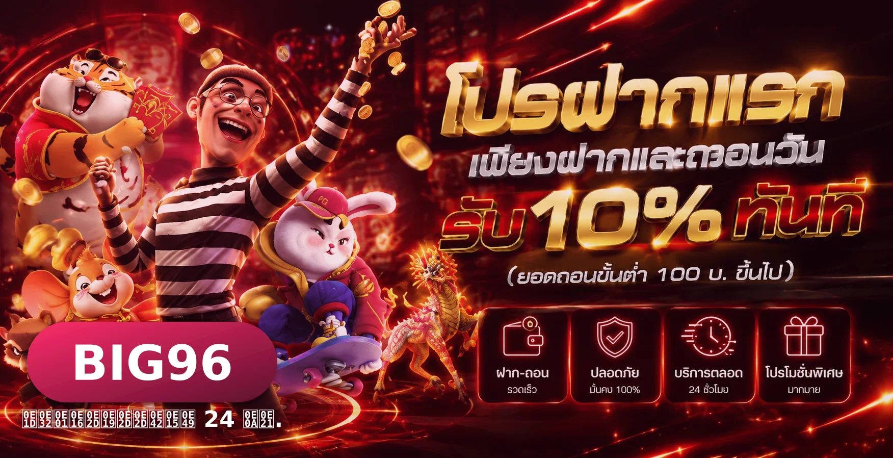 BIG96 ฝากถอนออโต้ รองรับ TrueMoney Wallet และธนาคารไทยทุกธนาคาร
